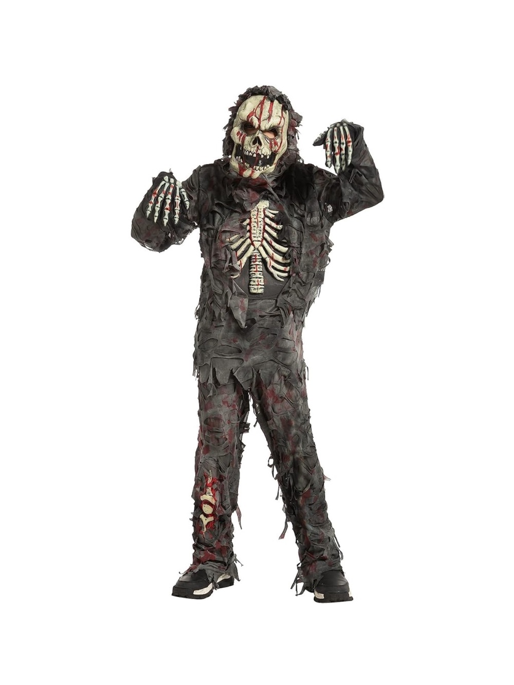Kids Black Skeleton Zombie Costume with Mask
